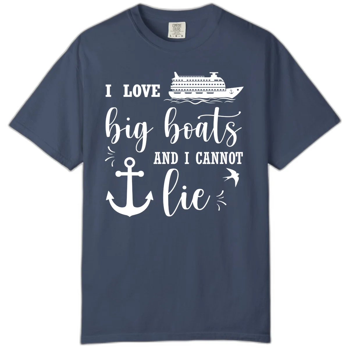 Big Boats And I Cannot Lie Comfort Color in Midnight