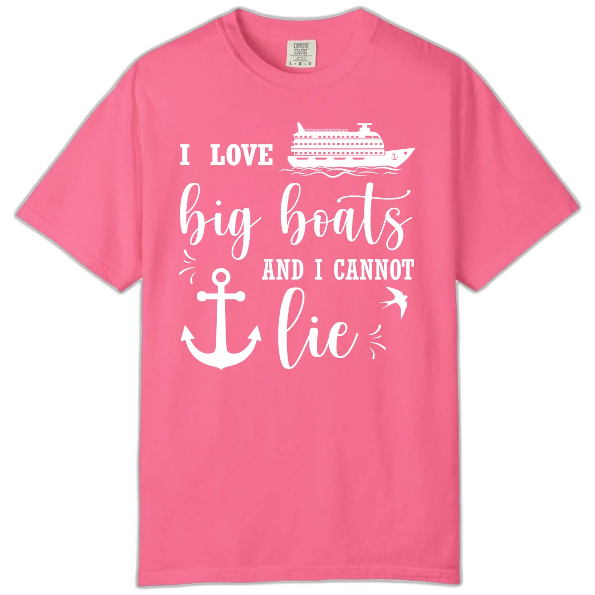 Big Boats And I Cannot Lie Comfort Color in Crunchberry