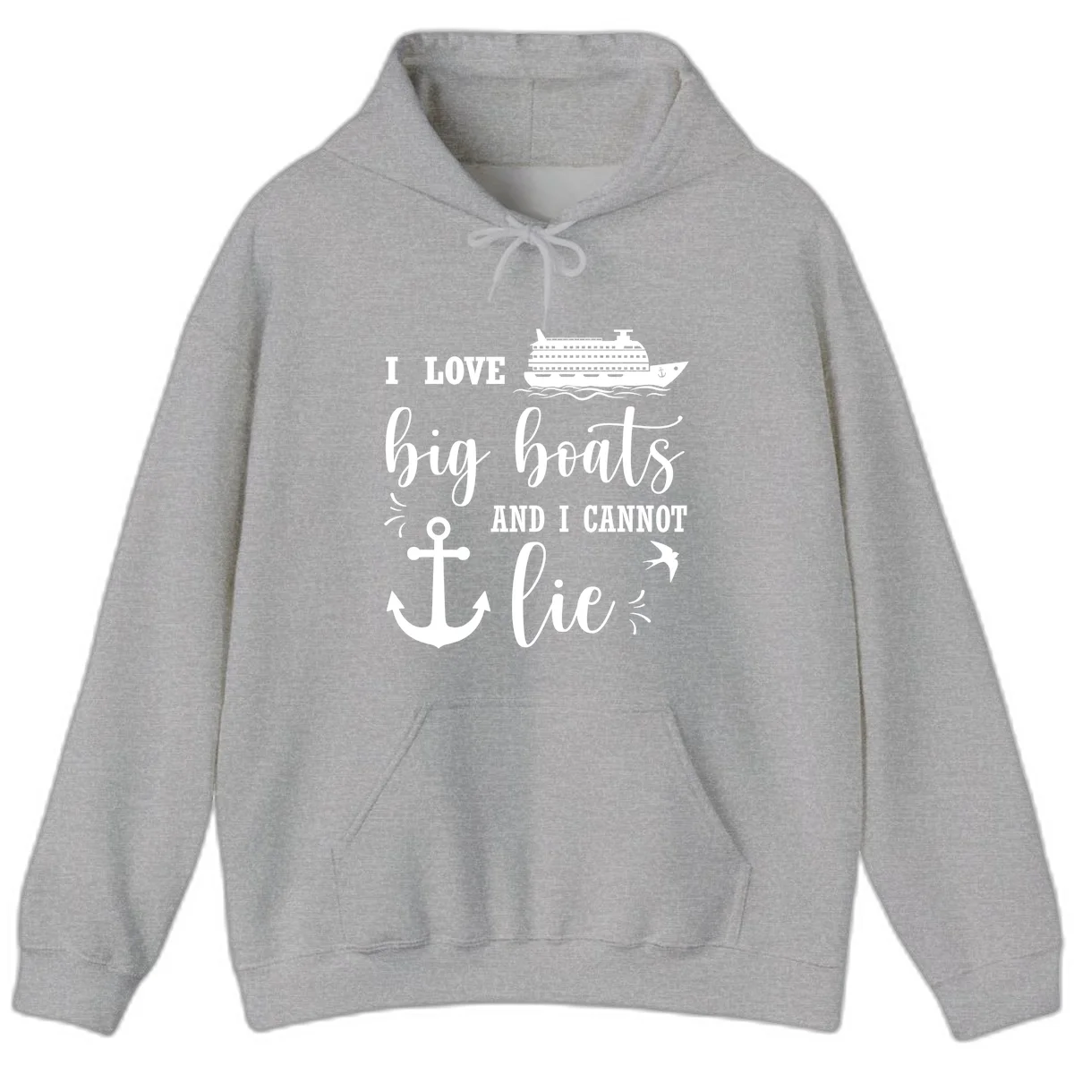 Big Boats And I Cannot Lie Hoodie in Sport Grey