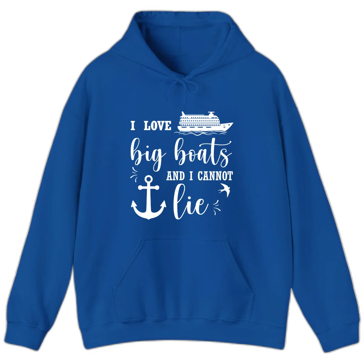 Big Boats And I Cannot Lie Hoodie in Royal