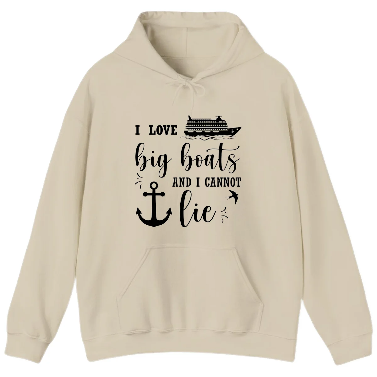 Big Boats And I Cannot Lie Hoodie in Sand