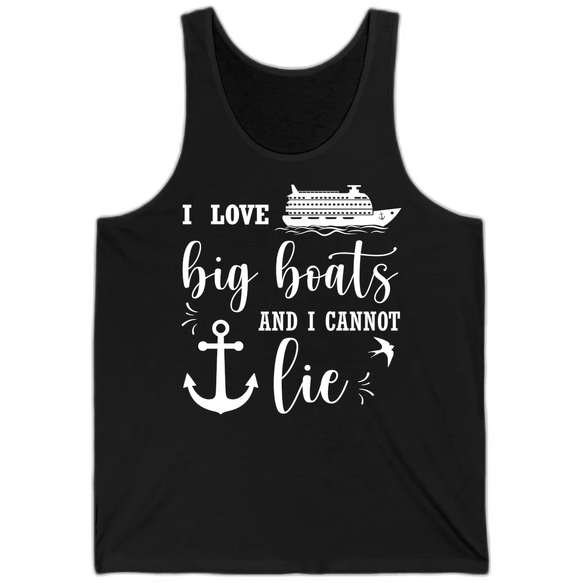 Big Boats And I Cannot Lie Tank in Black