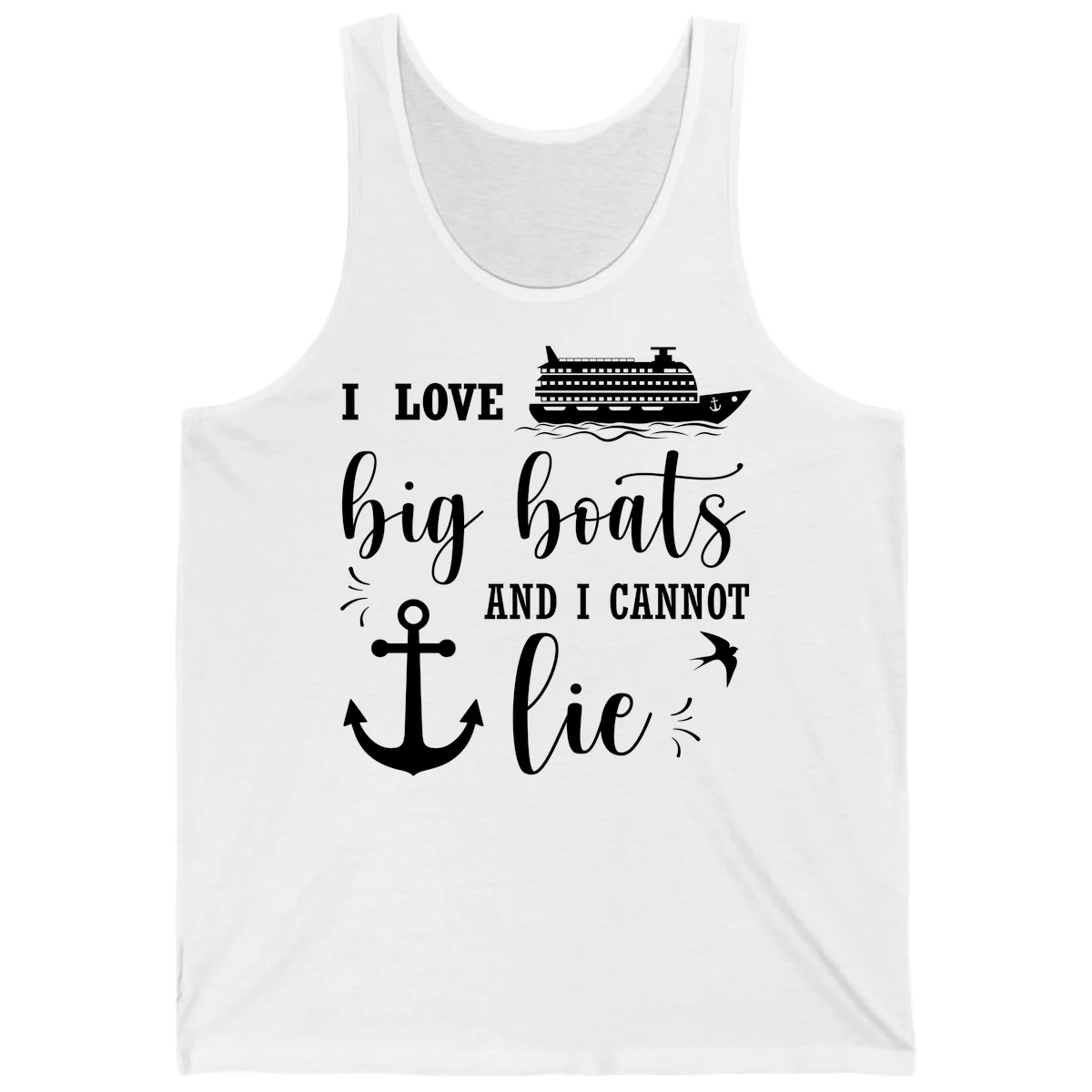 Big Boats And I Cannot Lie Tank in White