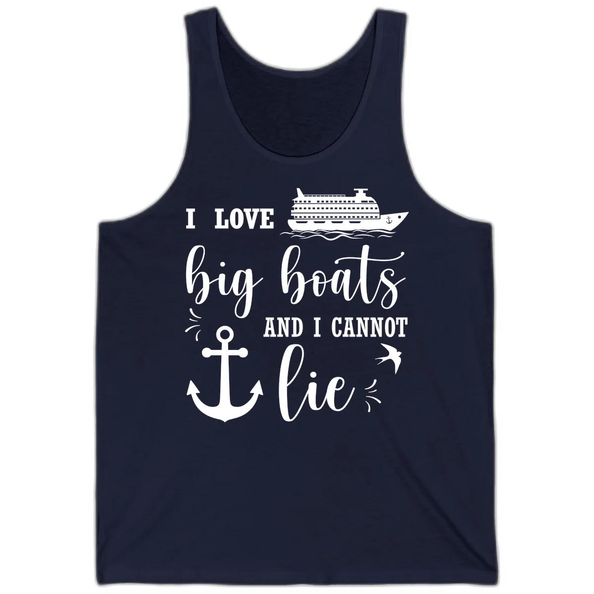 Big Boats And I Cannot Lie Tank in Navy