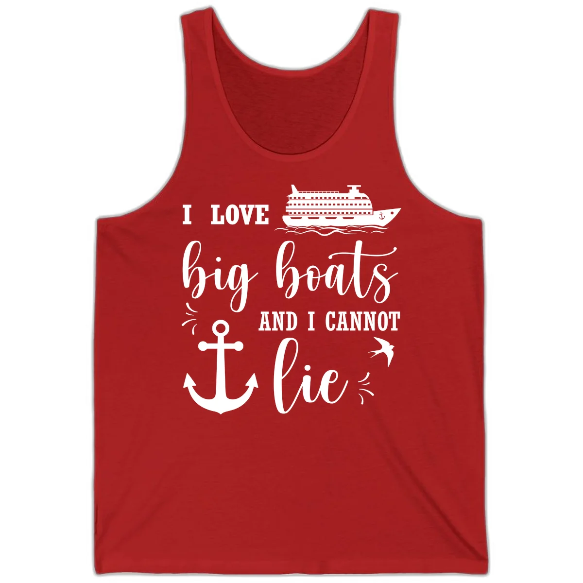 Big Boats And I Cannot Lie Tank in Red