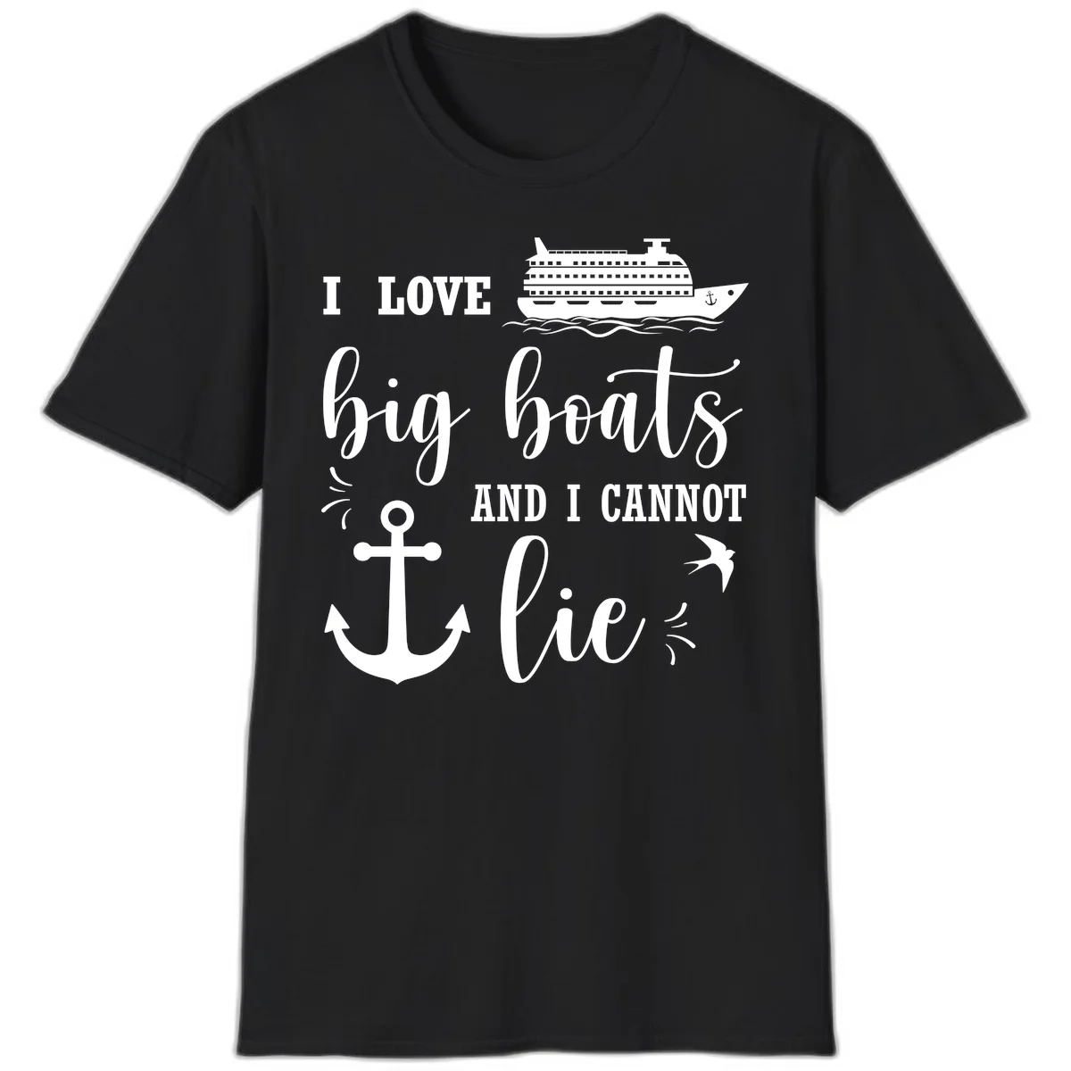 Big Boats And I Cannot Lie T-Shirt in Black