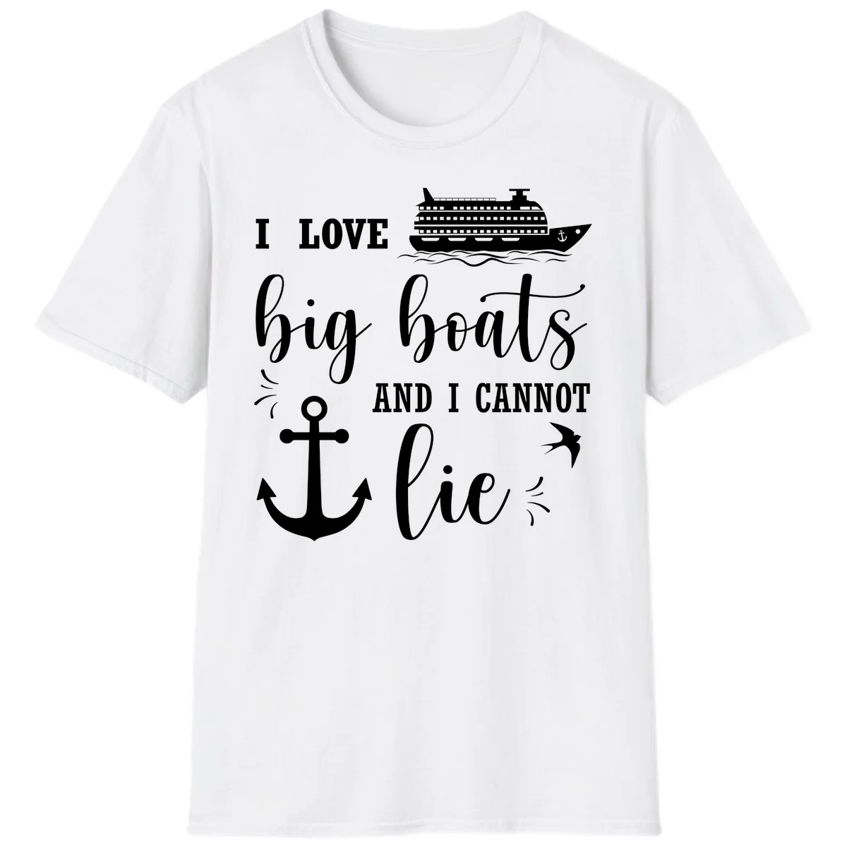 Big Boats And I Cannot Lie T-Shirt in White