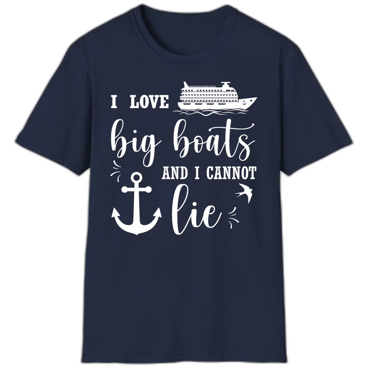 Big Boats And I Cannot Lie T-Shirt in Navy