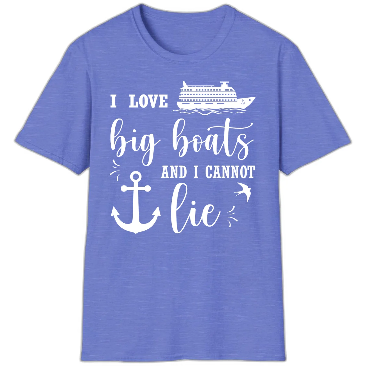 Big Boats And I Cannot Lie T-Shirt in Heather Royal