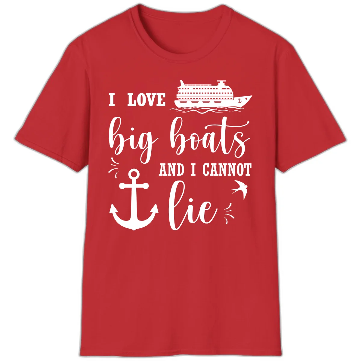 Big Boats And I Cannot Lie T-Shirt in Red