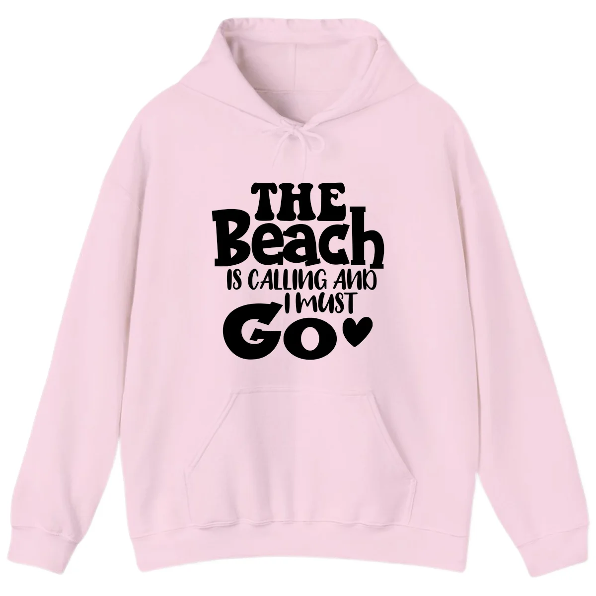 The Beach Is Calling And I Must Go Hoodie in Light Pink