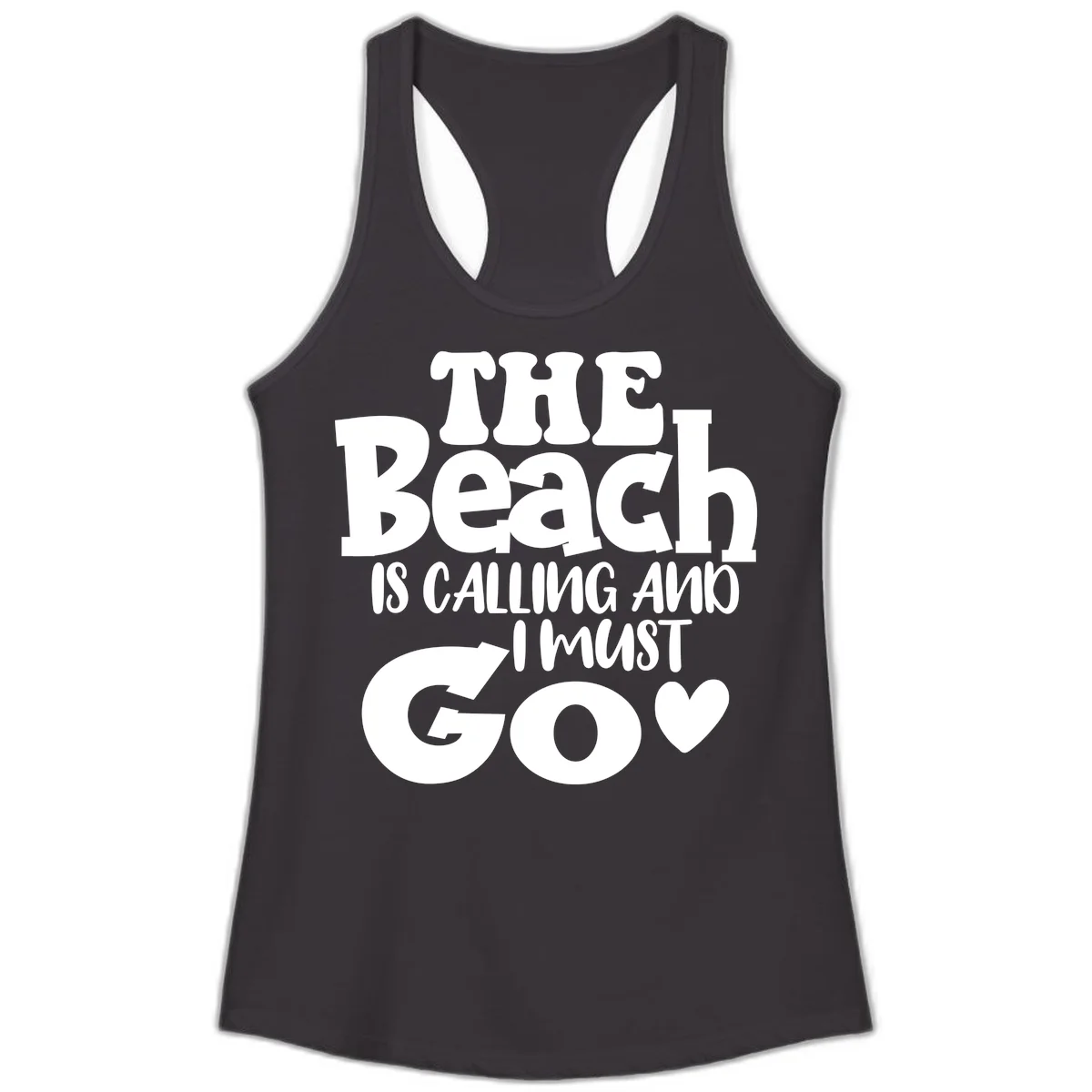 The Beach Is Calling And I Must Go Ladies Tank in Black