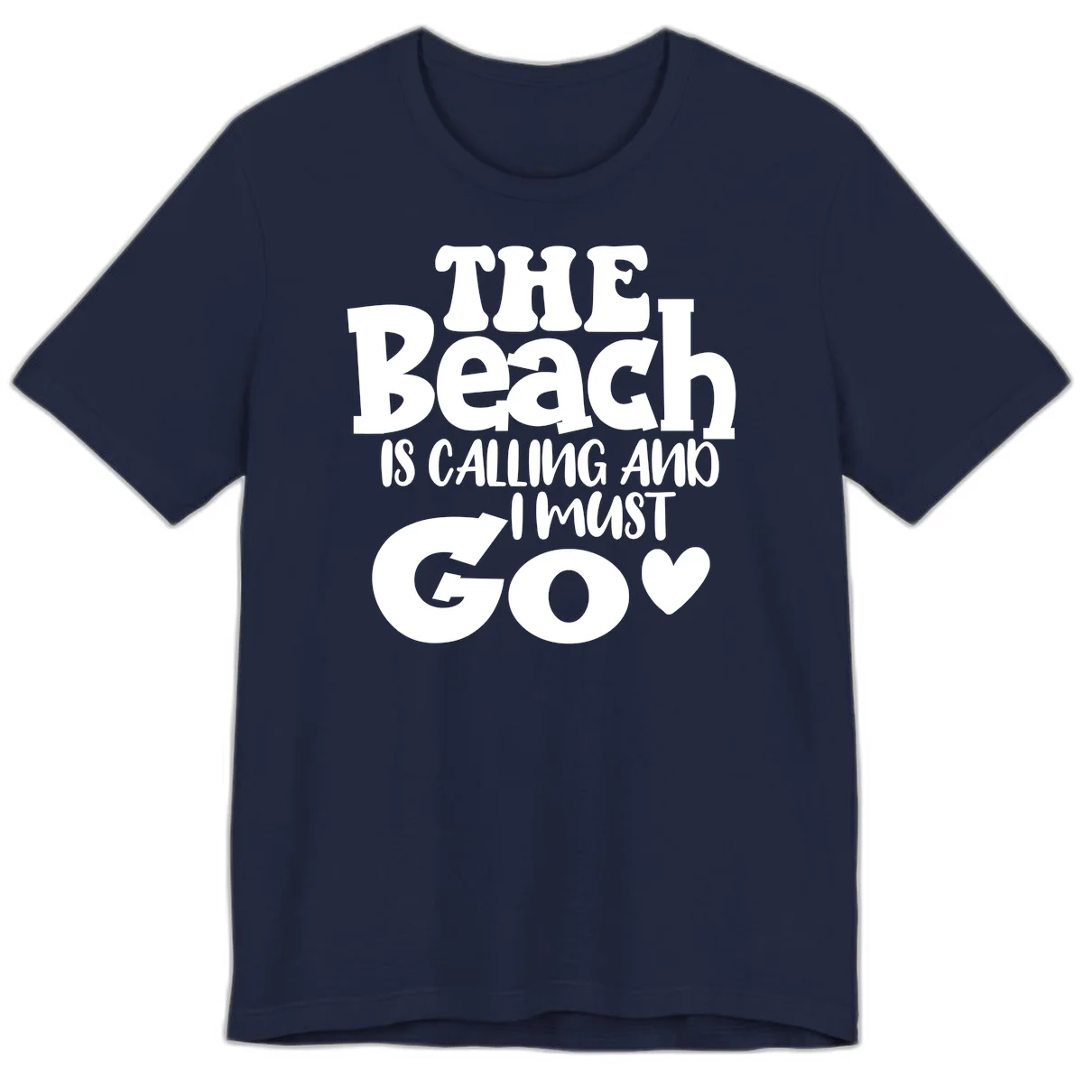 The Beach Is Calling And I Must Go Premium T-Shirt in Navy