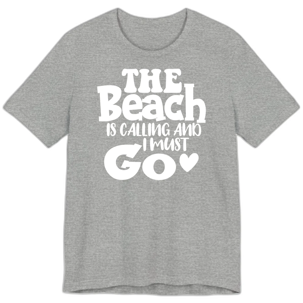 The Beach Is Calling And I Must Go Premium T-Shirt in Athletic Heather