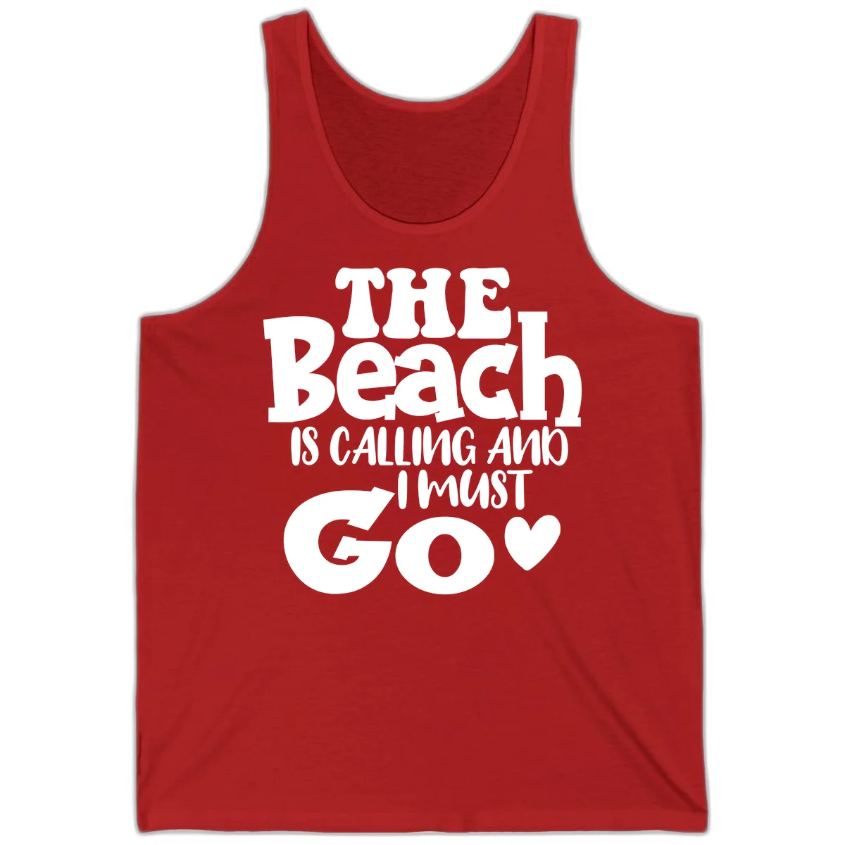 The Beach Is Calling And I Must Go Tank in Red