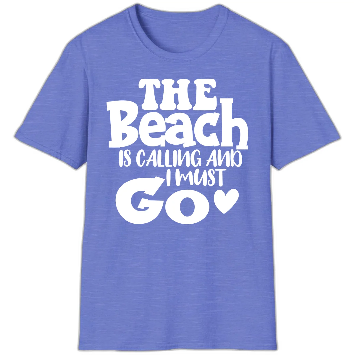 The Beach Is Calling And I Must Go T-Shirt in Heather Royal