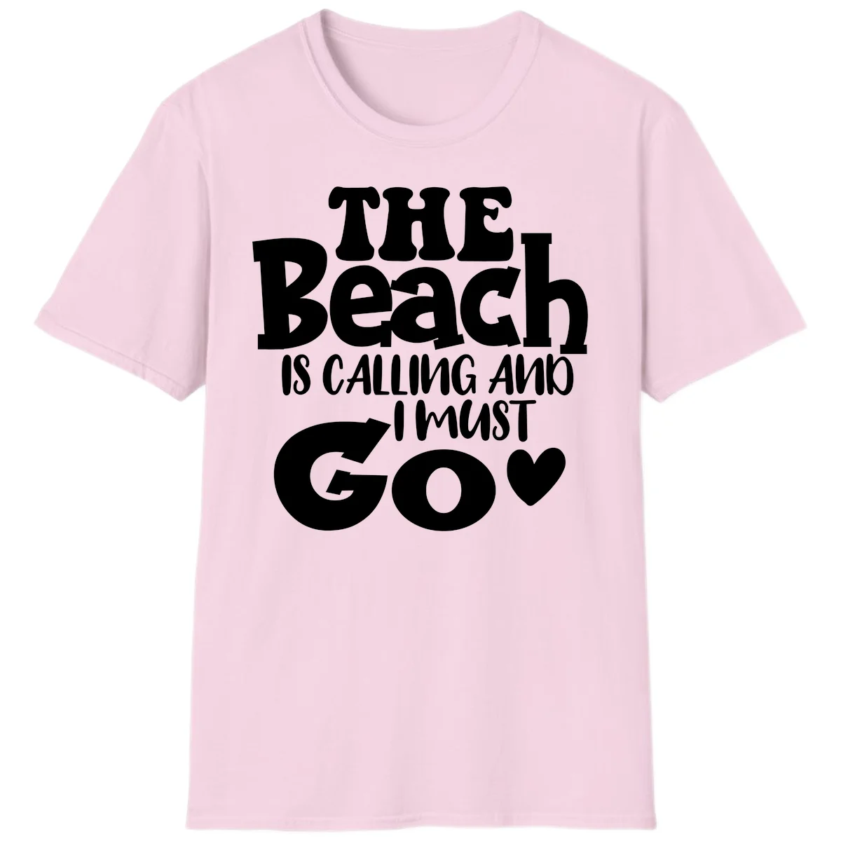 The Beach Is Calling And I Must Go T-Shirt in Light Pink