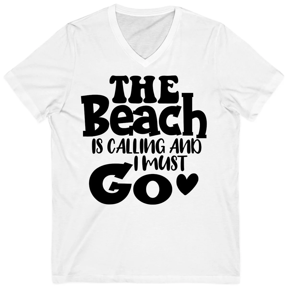 The Beach Is Calling And I Must Go V-Neck in White