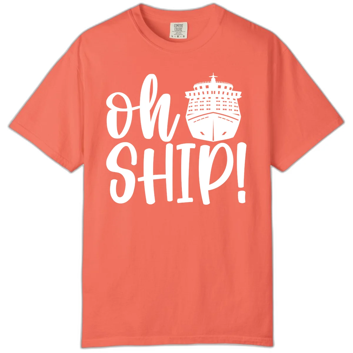 Ow Ship Cruise Design Comfort Color in Bright Salmon