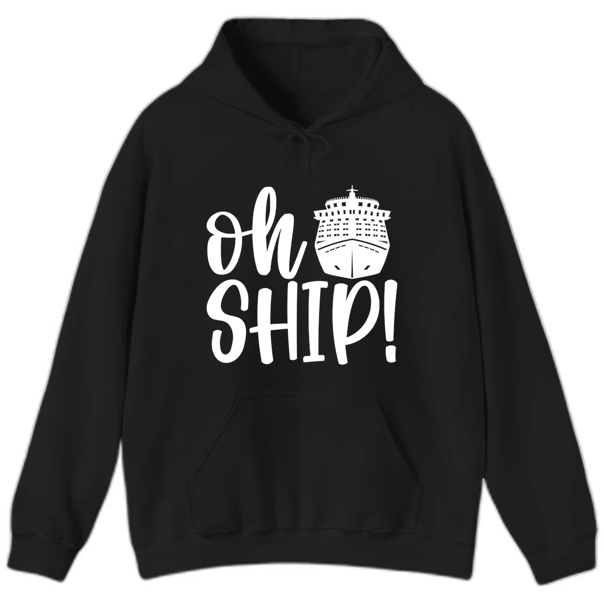 Ow Ship Cruise Design Hoodie in Black