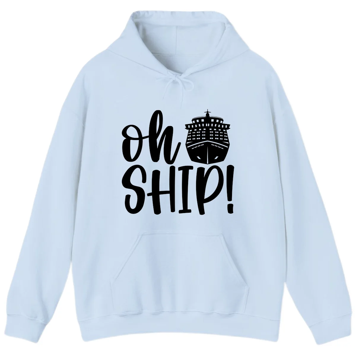 Ow Ship Cruise Design Hoodie in Light Blue