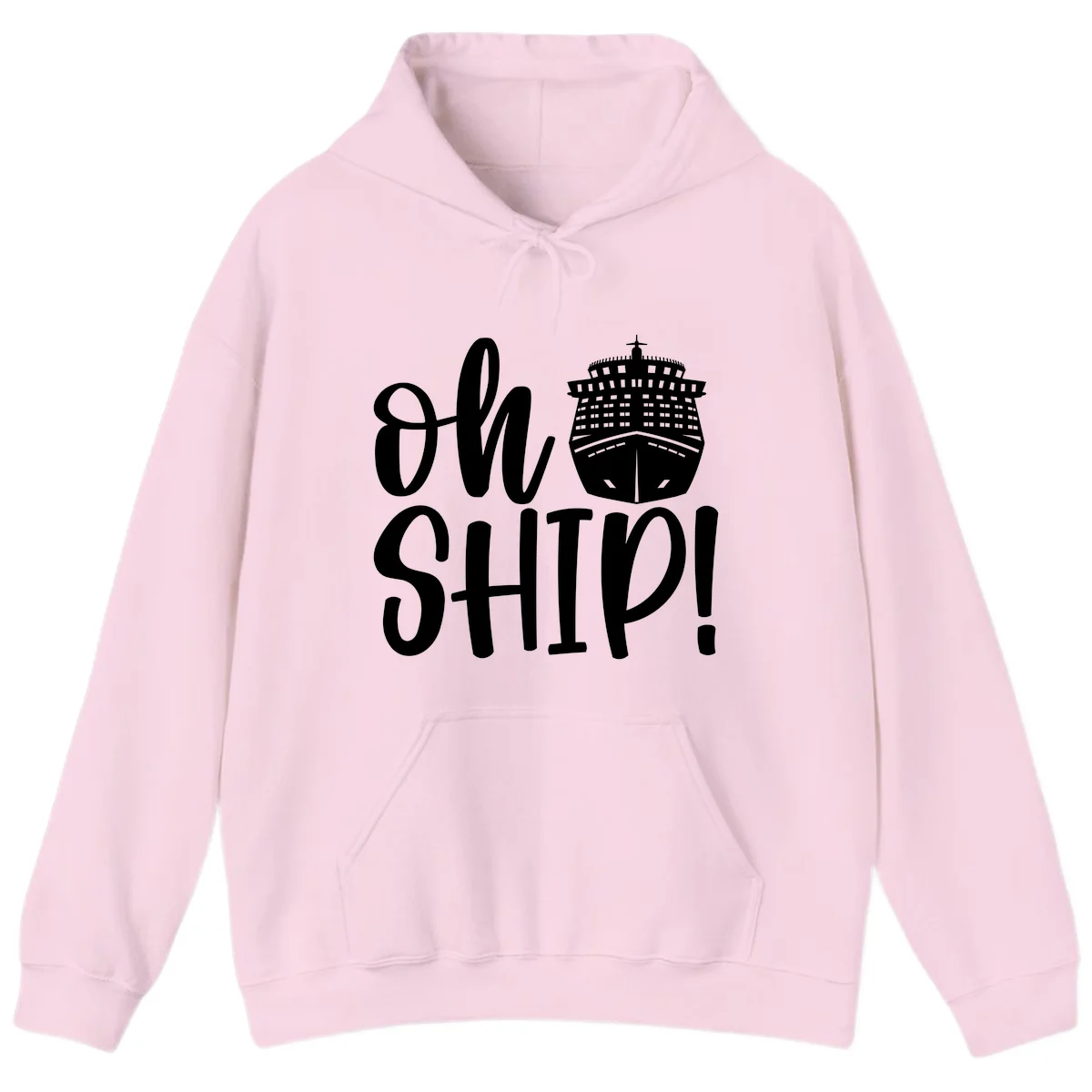 Ow Ship Cruise Design Hoodie in Light Pink