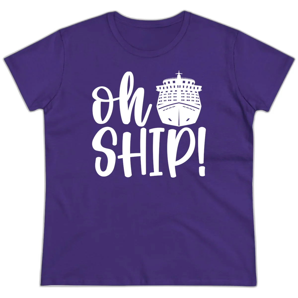 Ow Ship Cruise Design Ladies Tee in Purple