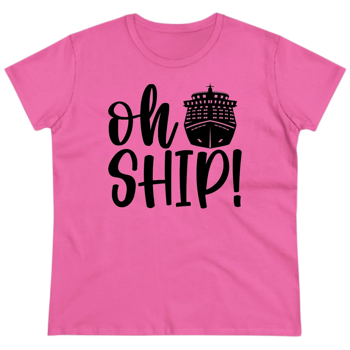 Ow Ship Cruise Design Ladies Tee in Azalea