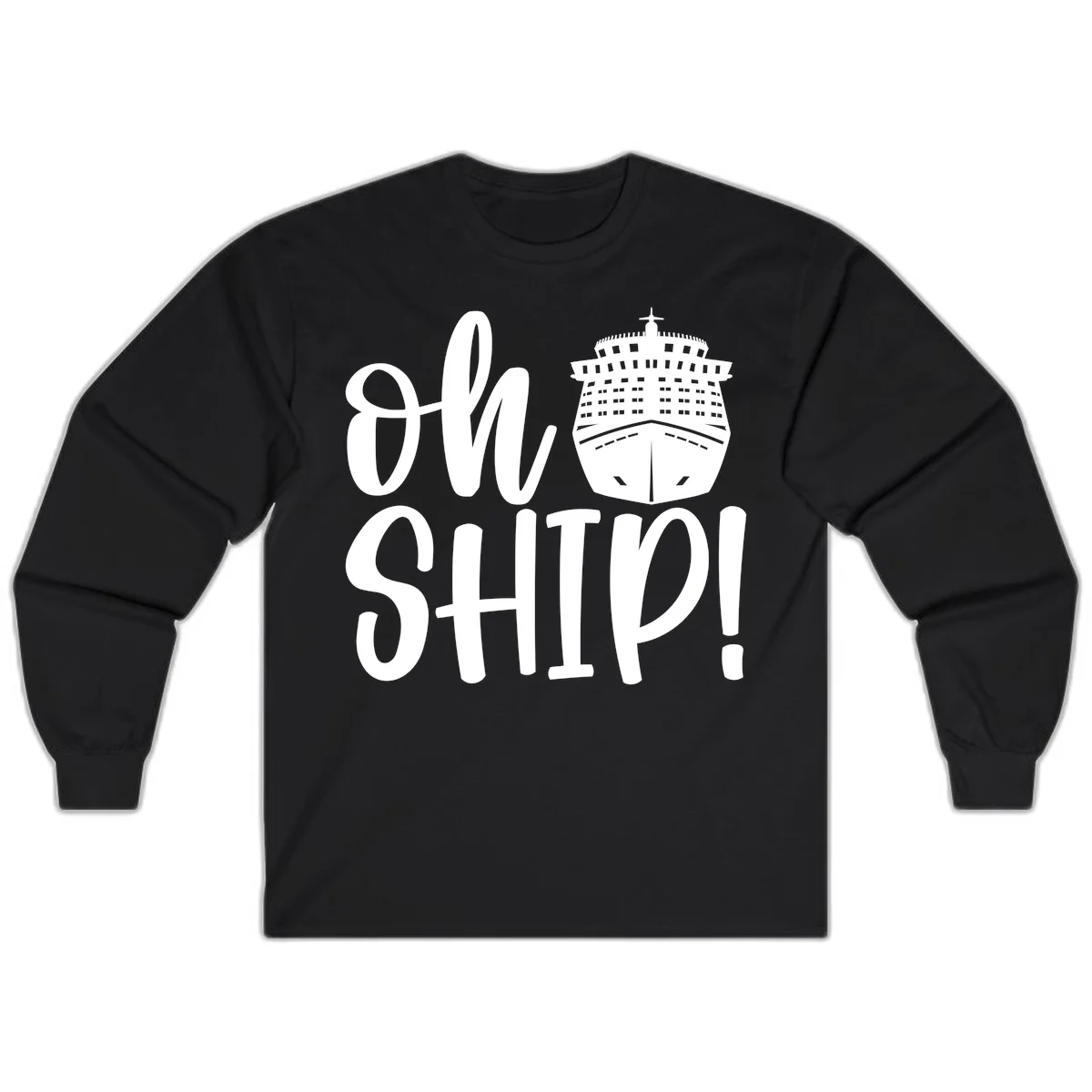 Ow Ship Cruise Design Long Sleeve in Black