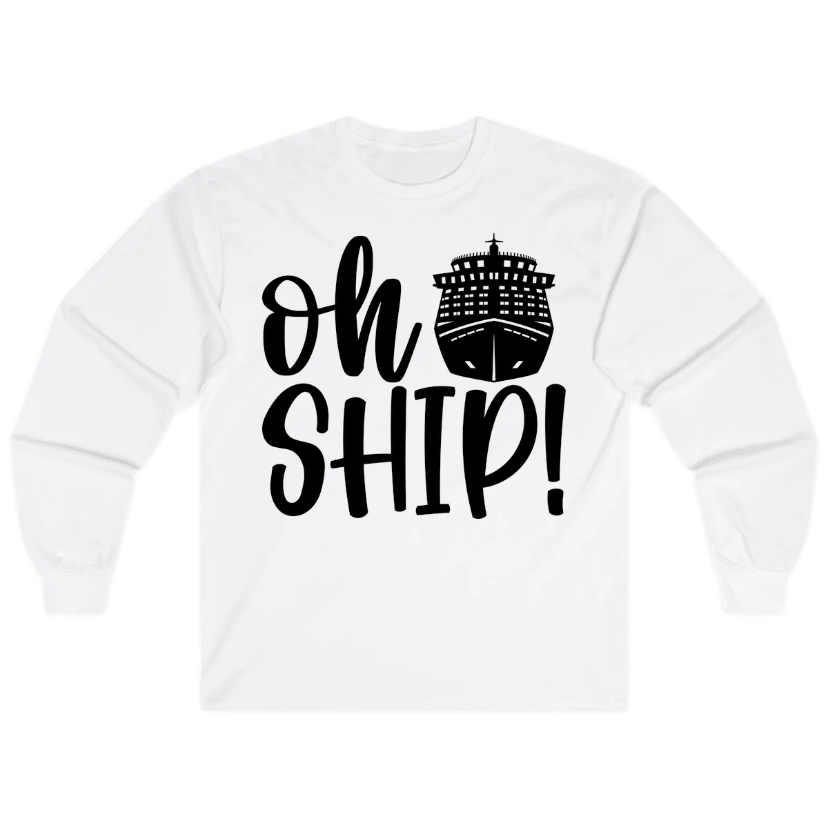 Ow Ship Cruise Design Long Sleeve in White