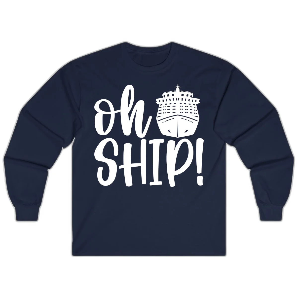 Ow Ship Cruise Design Long Sleeve in Navy