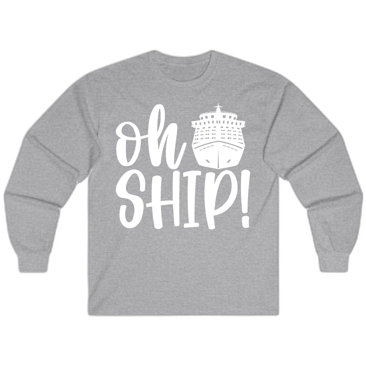 Ow Ship Cruise Design Long Sleeve in Sport Grey