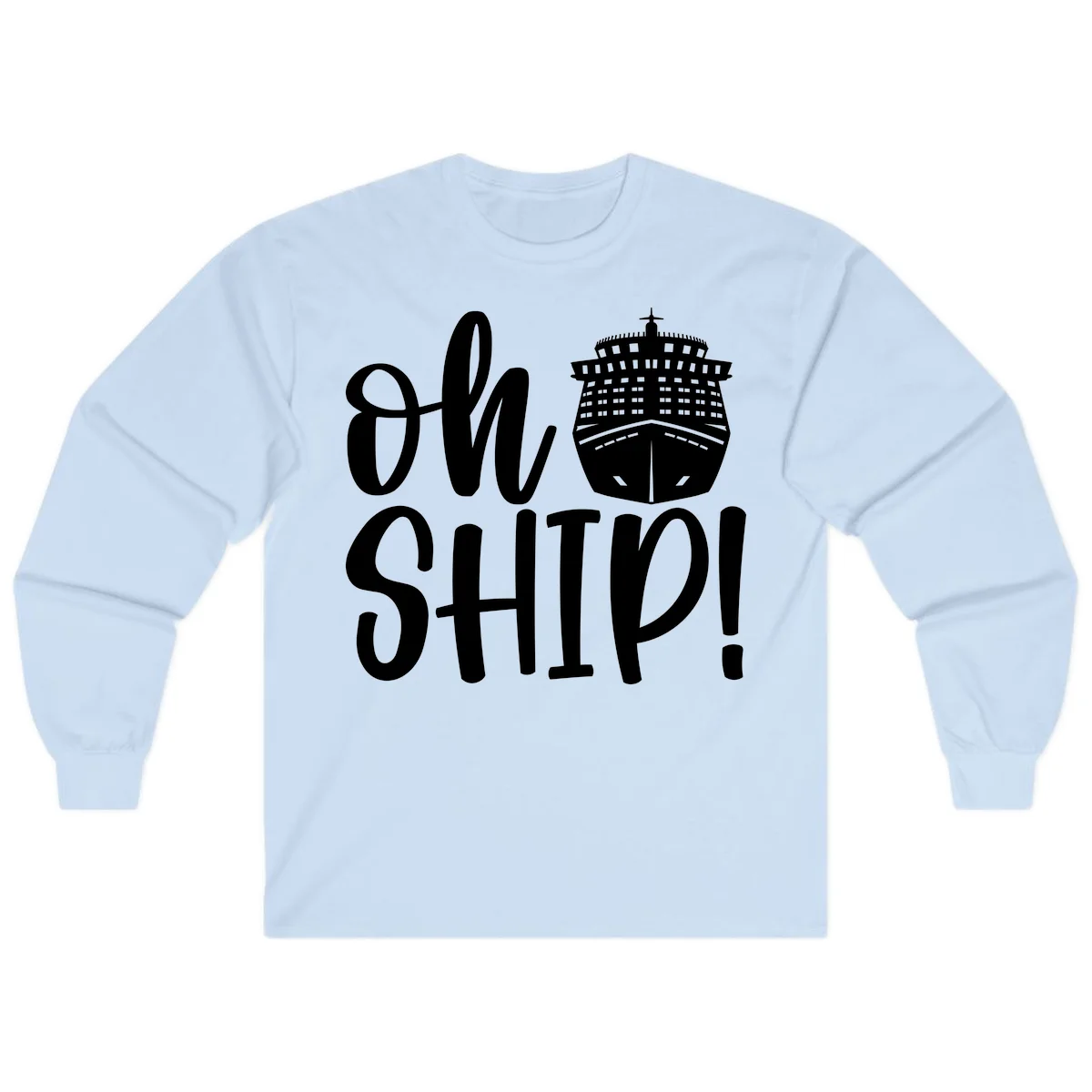 Ow Ship Cruise Design Long Sleeve in Light Blue