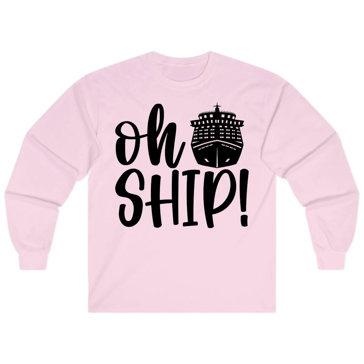 Ow Ship Cruise Design Long Sleeve in Light Pink