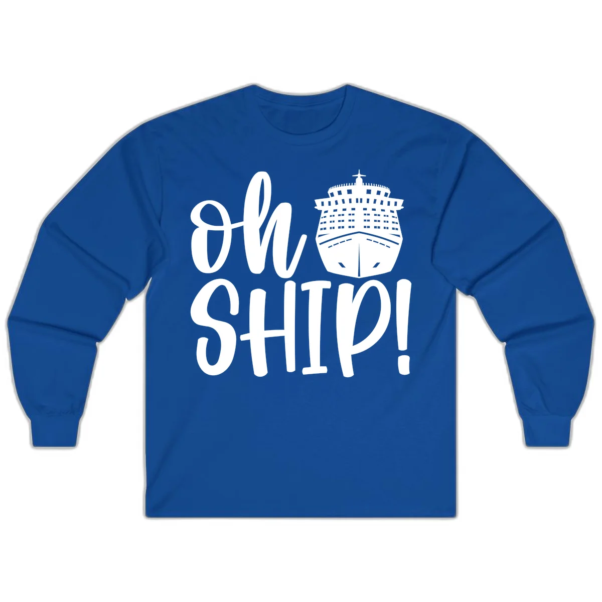 Ow Ship Cruise Design Long Sleeve in Royal