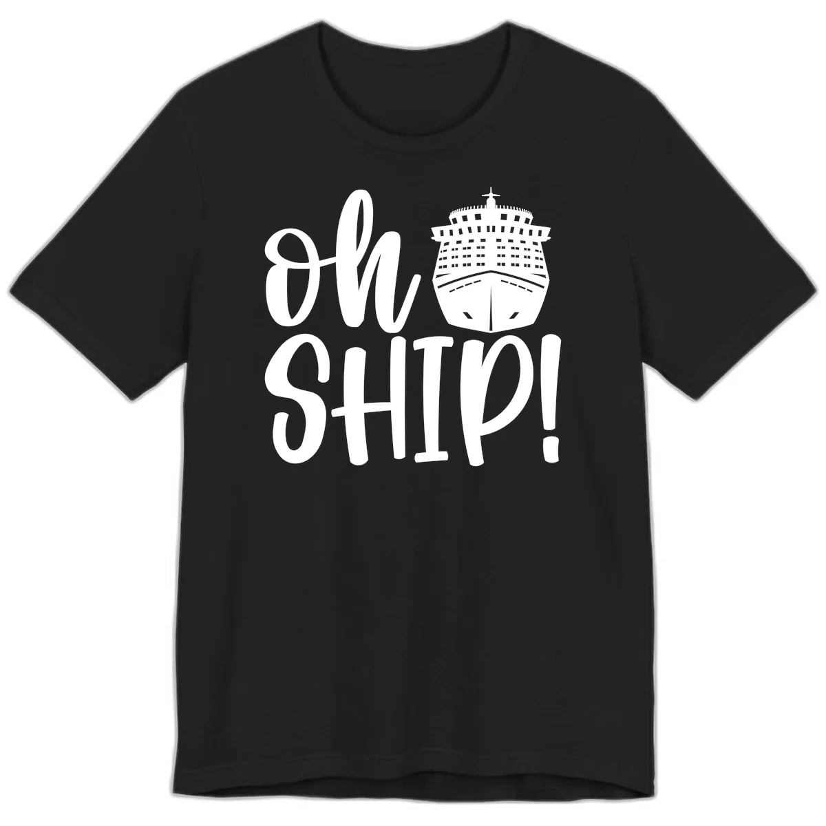 Ow Ship Cruise Design Premium T-Shirt in Black