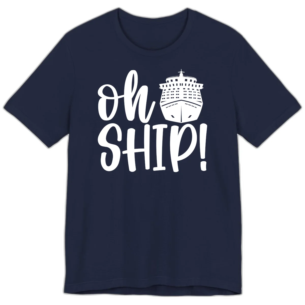 Ow Ship Cruise Design Premium T-Shirt in Navy
