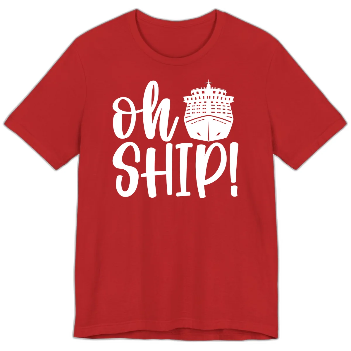 Ow Ship Cruise Design Premium T-Shirt in Red