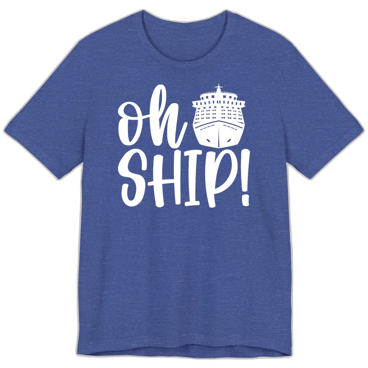 Ow Ship Cruise Design Premium T-Shirt in Heather True Royal