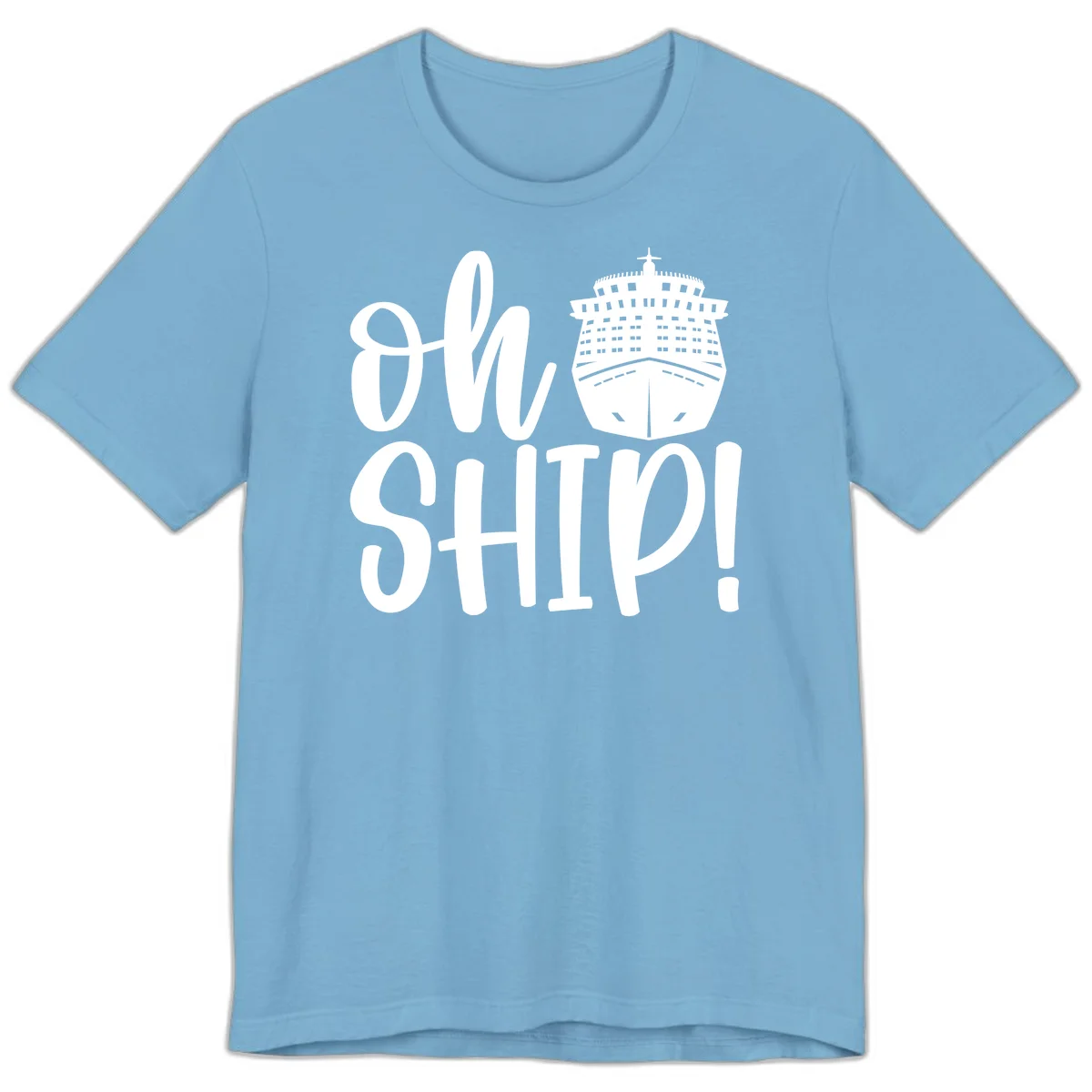 Ow Ship Cruise Design Premium T-Shirt in Ocean Blue