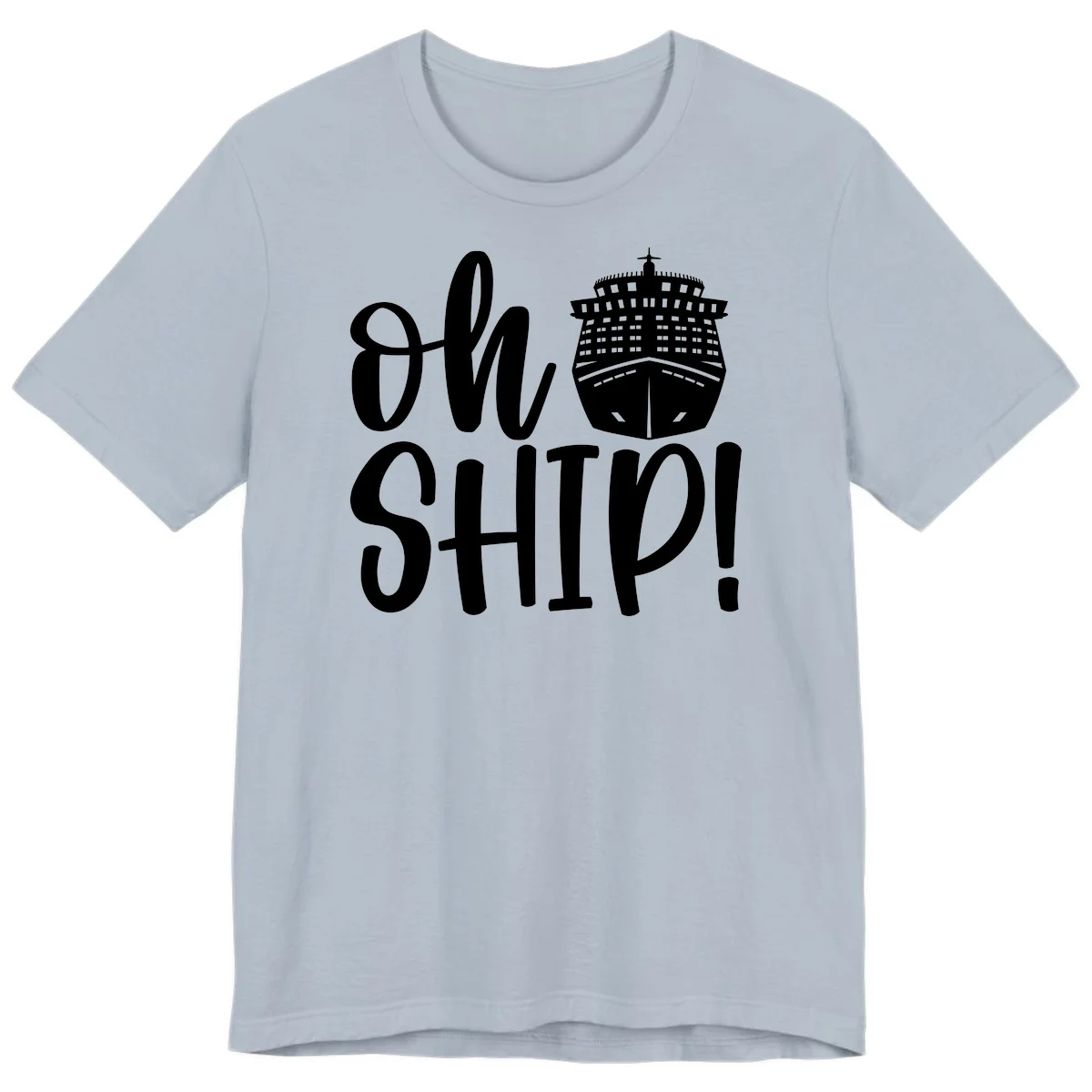Ow Ship Cruise Design Premium T-Shirt in Light Blue