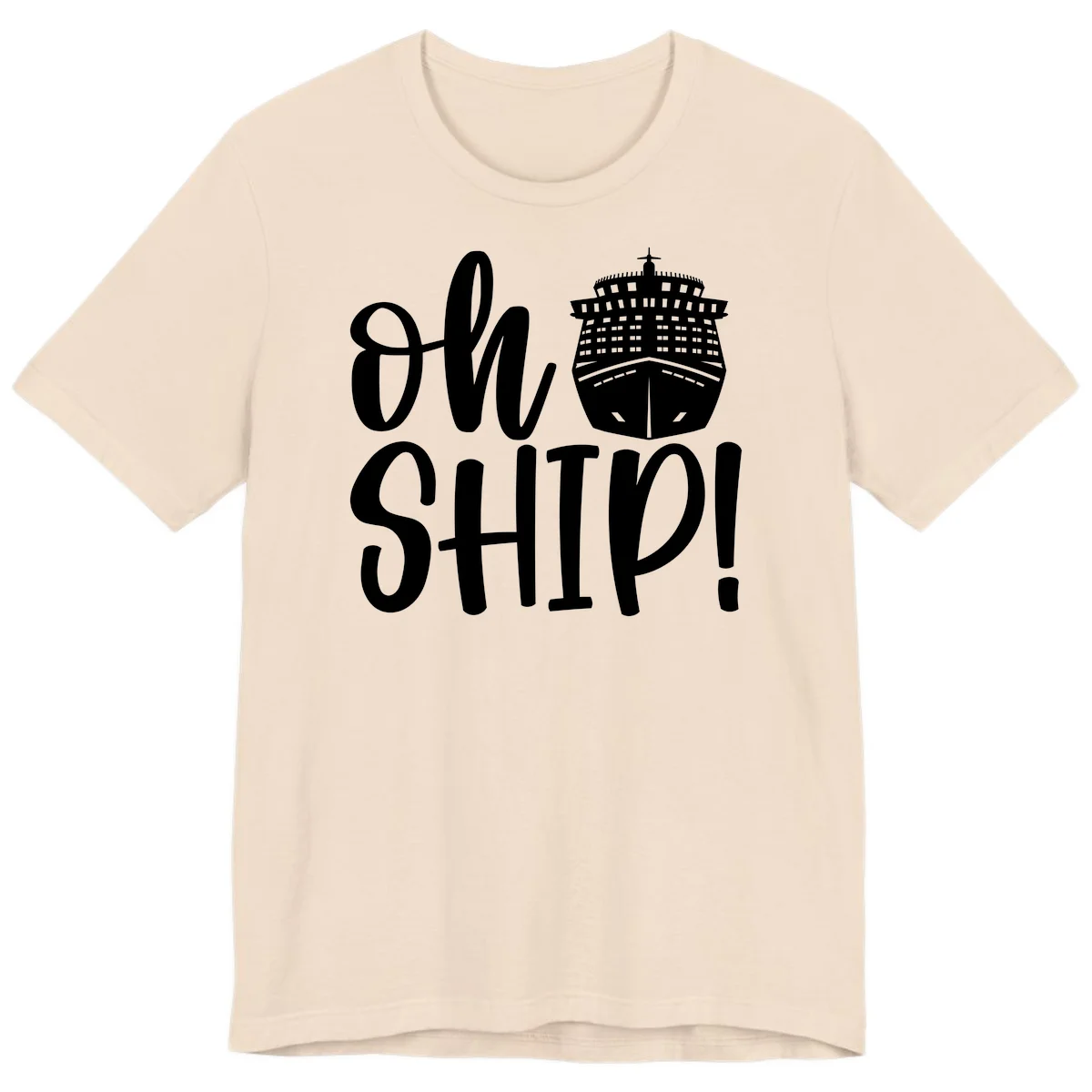 Ow Ship Cruise Design Premium T-Shirt in Soft Cream
