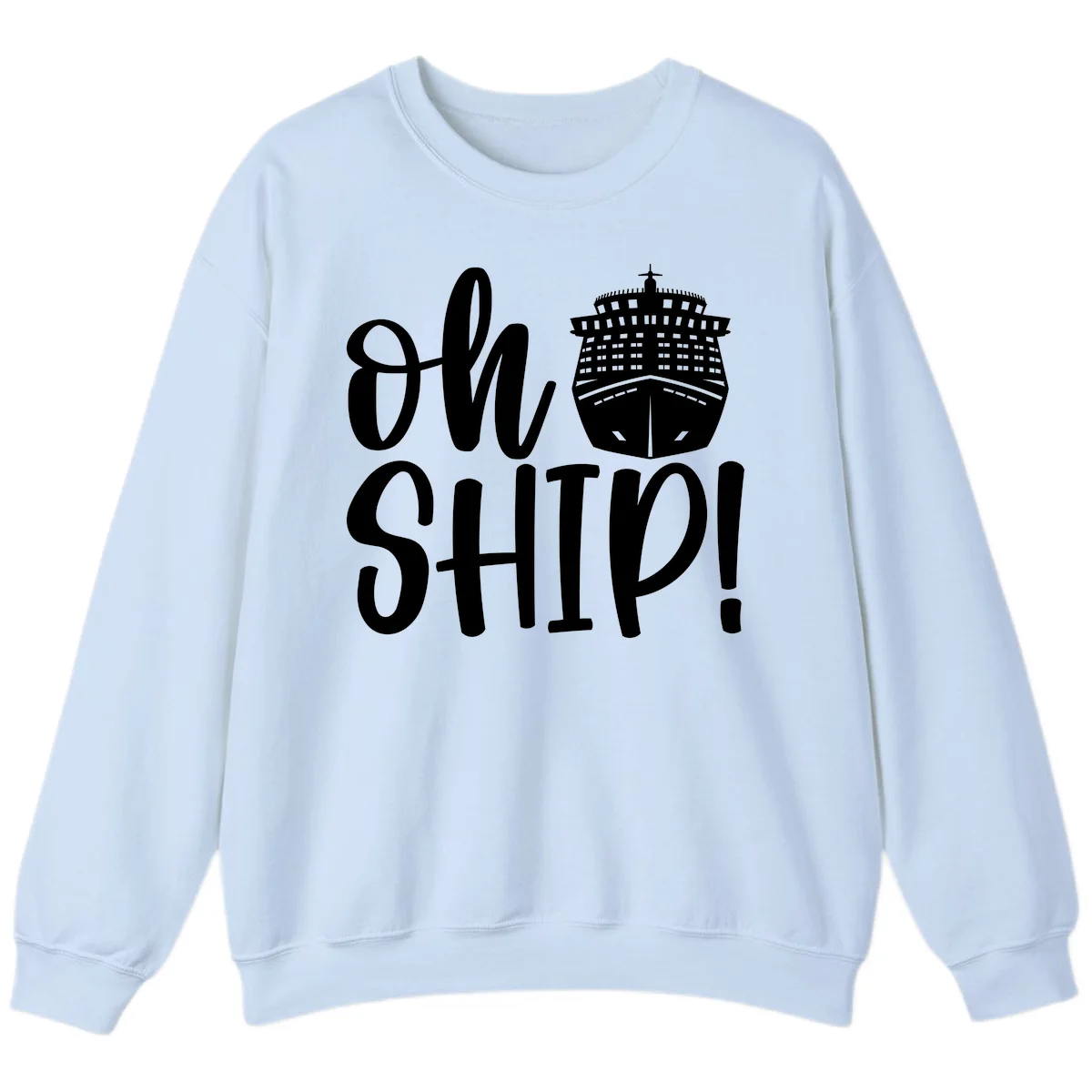 Ow Ship Cruise Design Sweatshirt in Light Blue