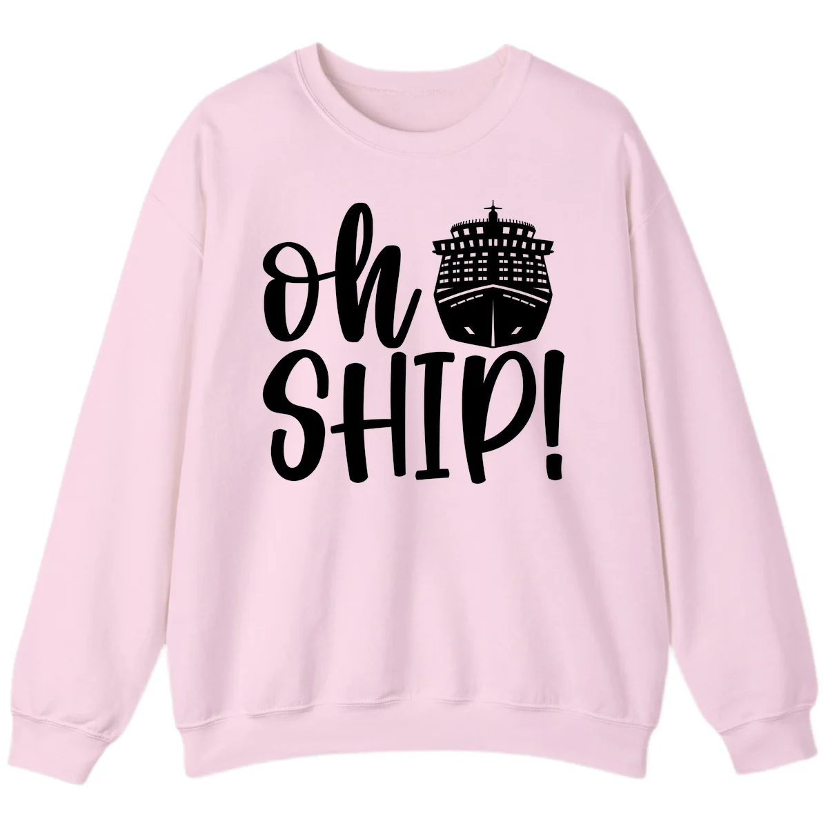 Ow Ship Cruise Design Sweatshirt in Light Pink