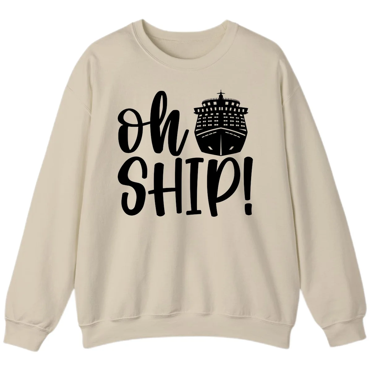 Ow Ship Cruise Design Sweatshirt in Sand