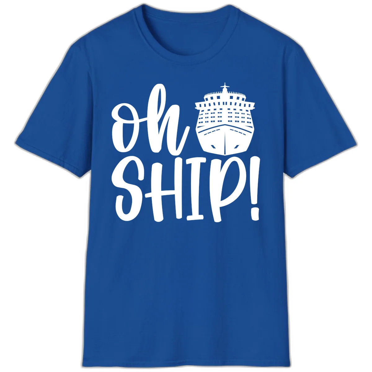 Ow Ship Cruise Design T-Shirt in Royal