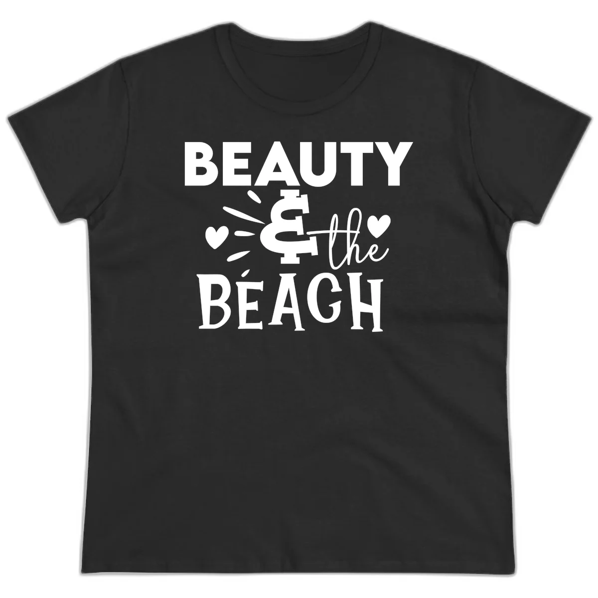 Beauty & The Beach Ladies Tee in Black