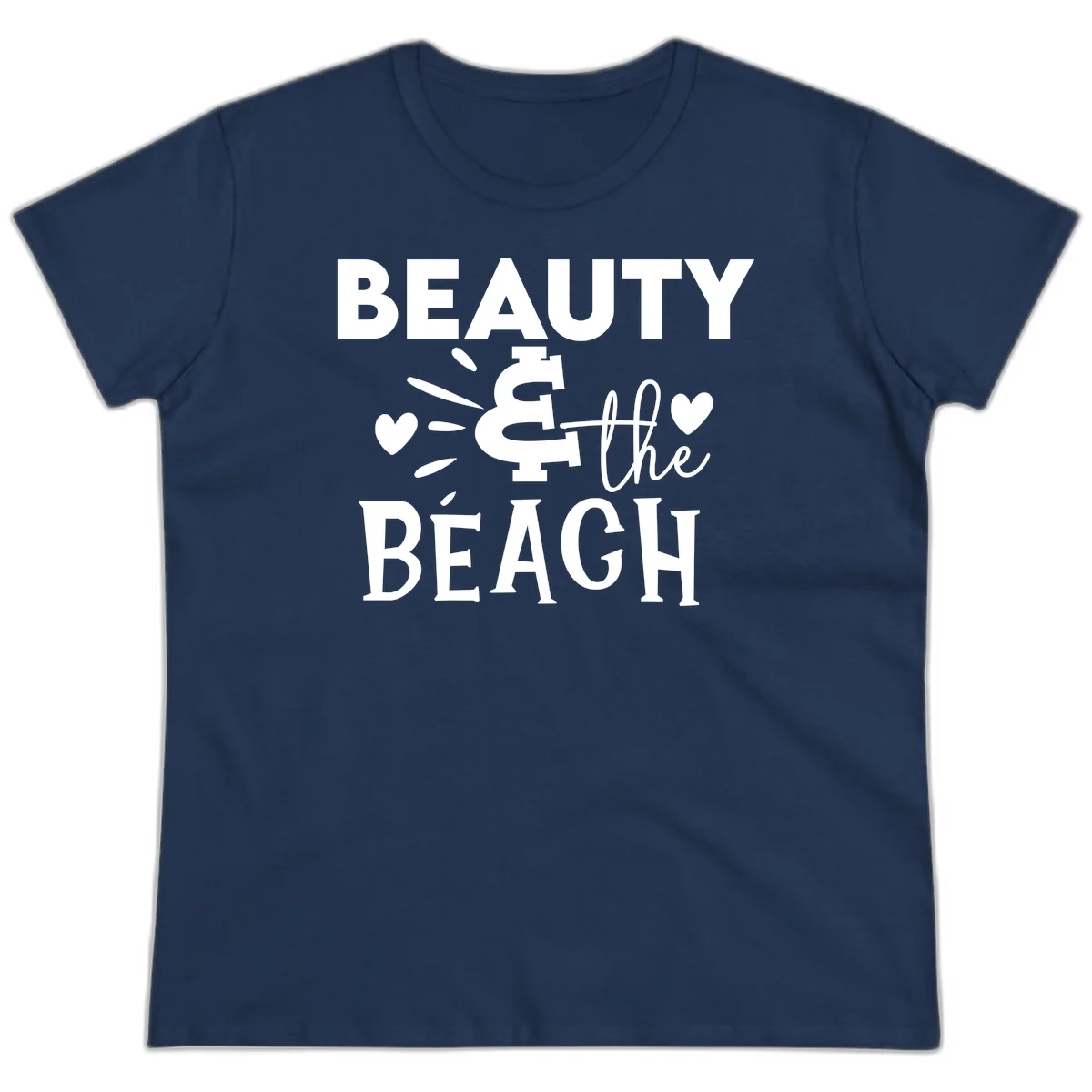 Beauty & The Beach Ladies Tee in Navy