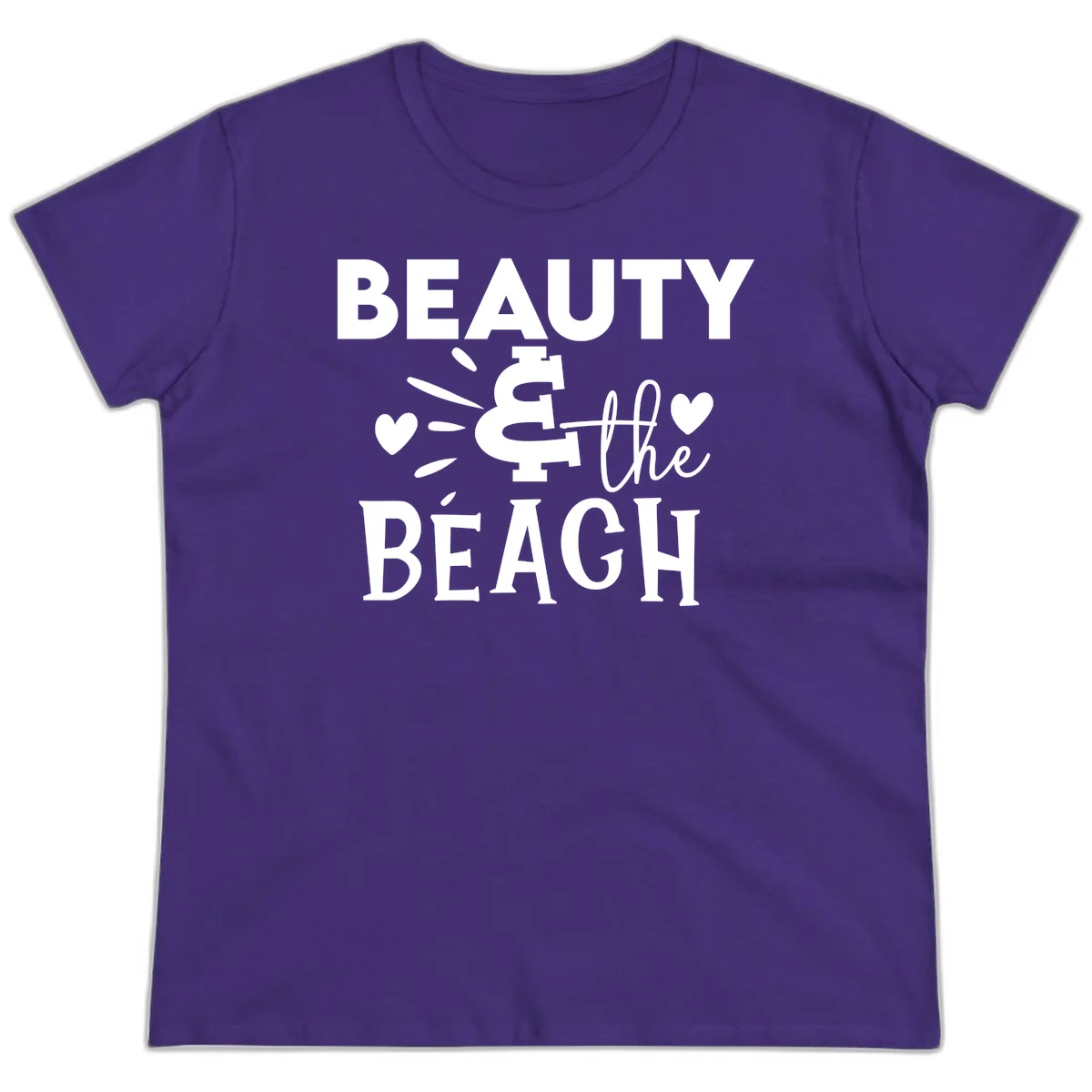 Beauty & The Beach Ladies Tee in Purple