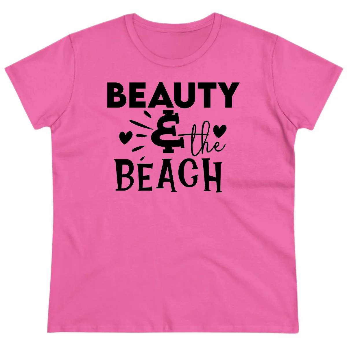 Beauty & The Beach Ladies Tee in Azalea